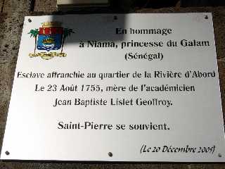 Plaque "Niama, princesse de Galam"