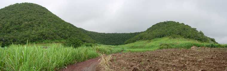 Piton de Mont Vert, dans les hauts de St-Pierre, cratre gueul vers le sud