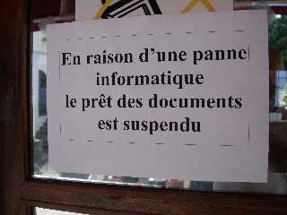 Panne informatique  la mdiathque