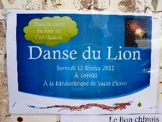Danse du Lion à la médiathèque de St-Pierre