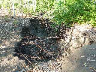 Fort de l'Etang-Sal -  Eboulement de sable dans la ravine Mulla