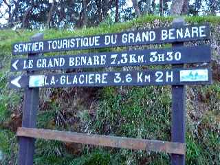 Sentier du Gte des Tamarins au Grand Bnare -  Panneau de dpart