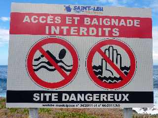 Côtes volcaniques de St-Leu à Etang-Salé - Site dangereux