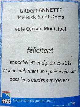 Bac 2012 - Félicitations des maires dans la presse