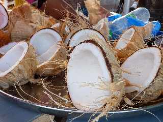 St-Pierre - March forain - Noix de coco coupes