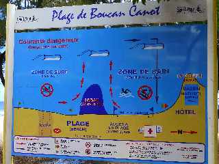 Plage de Boucan Canot - Plan des courants et des zones