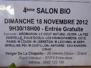 Salon bio au verger de la Chapelle le 18 novembre 2012