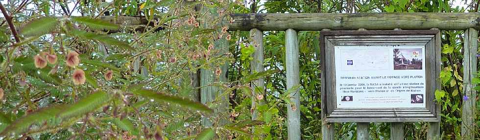 Ste-Rose - Mai 2013 -  Sentier du Gros Piton - Plaque commmorative sonde News Horizons vers Pluton