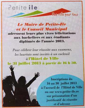 Flicitations aux bacheliers 2013 - Petite-le