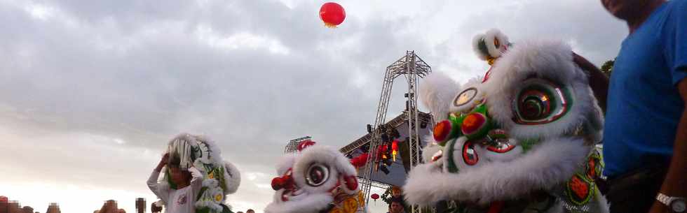 7 fvrier 2014 - St-Pierre - Village chinois aux jardins de la plage - Anne du cheval - Danse du Lion