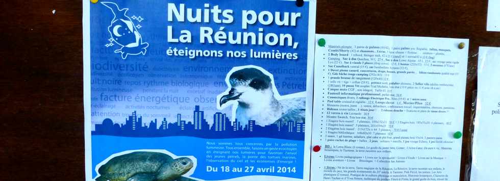 18 avril 2014 - St-Pierre - Affiche Nuits pour la Réunion - Eteignons nos lumières