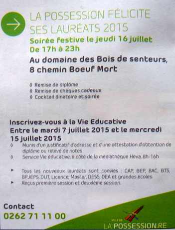 8 juillet 2015 - Bac 2015 - La Possession