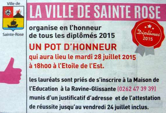 21 juillet 2015 - Ste-Rose - Pot d'honneur pour les diplms