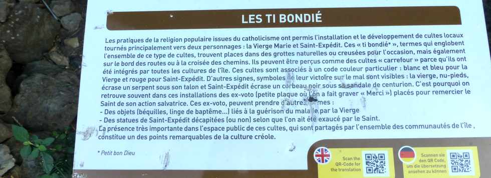 Septembre 2015 - St-Gilles les Bains - Sentier touristique du Verger Bottard - Ti Bondié