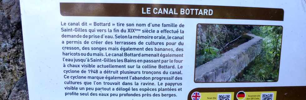 Septembre 2015 - St-Gilles les Bains - Sentier touristique du Verger Bottard - Canal Bottard