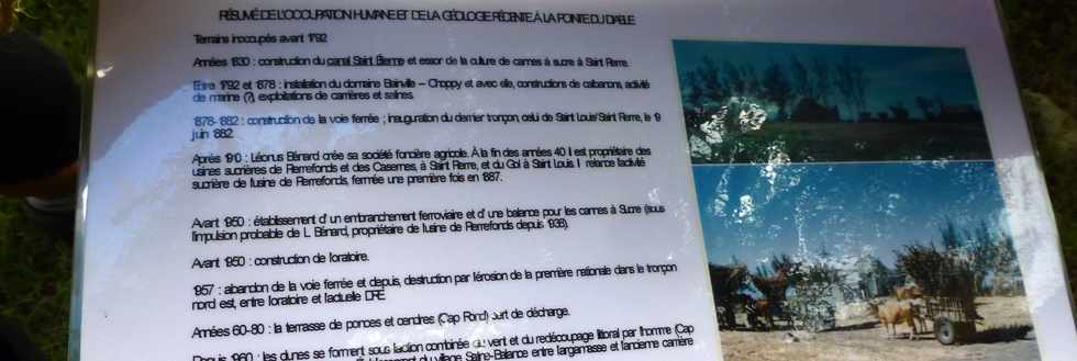 22 mai 2016 - St-Pierre - Ple valorisation du patrimoine - Confrence sur site d'Olivier Hoarau, professeur SNV - La POinte du Diable - Aperus sur l'histoire gologique rcente et l'occupation humaine -