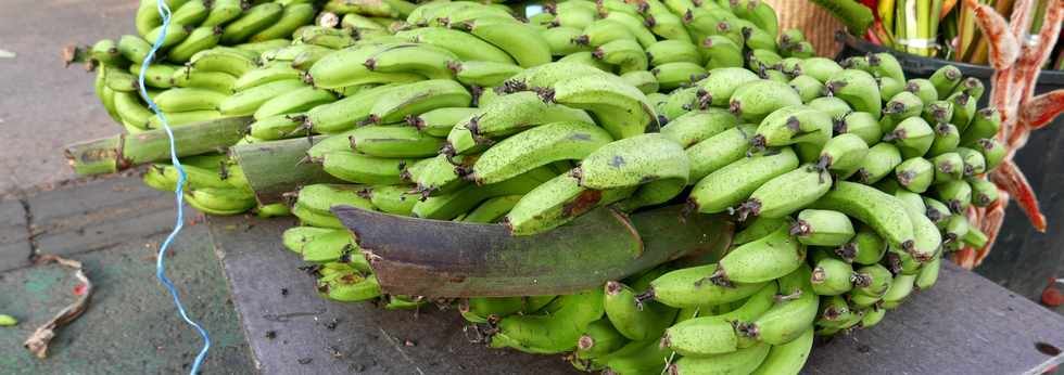 14 janvier 2017 - St-Pierre - Marché forain - Régimes de bananes