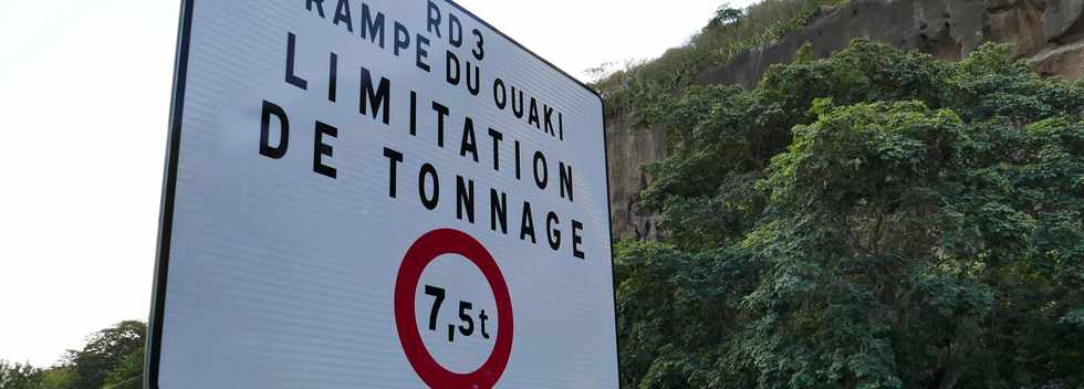 27 janvier 2017 - Limitation 7,5 T dans la rampes du Ouaki