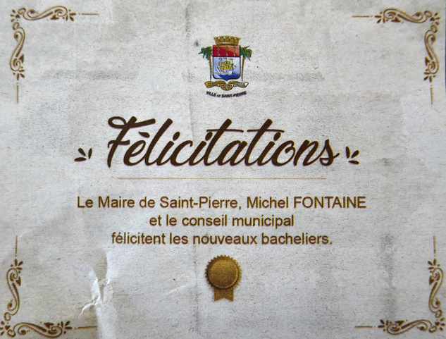 7 juillet 2018 - Presse locale Ile de la Réunion - Encart de félicitations aux lauréats du Bac - St-Pierre