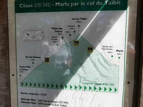 25 octobre 2018 - Cilaos - Route de l'Ilet  Cordes - dpart du sentier vers le col du Tabit -