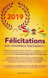 6 juillet 2019 - Flicitations des maires aux nouveaux bacheliers - St-Pierre