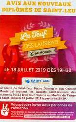 6 juillet 2019 - Félicitations des maires aux nouveaux bacheliers - St-Leu
