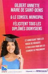 6 juillet 2019 - Félicitations des maires aux nouveaux bacheliers - St-Denis