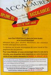 6 juillet 2019 - Félicitations des maires aux nouveaux bacheliers - St-André