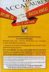 6 juillet 2019 - Flicitations des maires aux nouveaux bacheliers - St-Andr