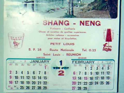 La Runion, dans les annes (19)70 -  Calendrier Petit Louis 1972