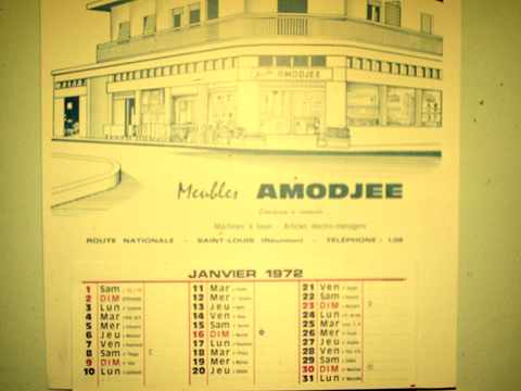 La Runion, dans les annes (19)70 -  Calendrier 1972 Amodjee