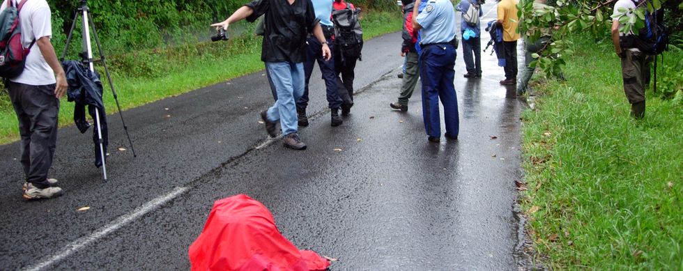 Eruption du 2 avril 2007 � la route