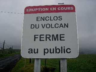 Fermeture de la route forestire du Volcan