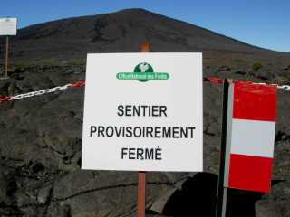 Tour des cratères provisoirement fermé