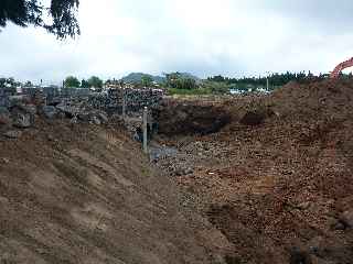 Buses sous la route du volcan