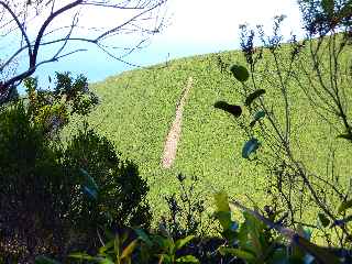 Fort de Basse Valle - Sentier GR R2 - Eboulement dans le remaprt de Jacques Payet