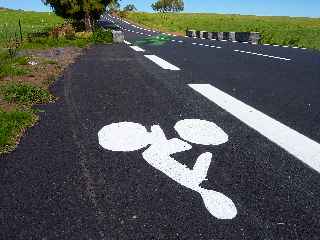 Piste cyclable sur la route du volcan