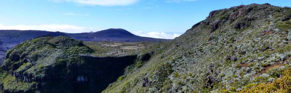 31 octobre 2014 - Massif du Piton de la Fournaise - Sentier du Rempart de la Rivire de l'Est - Vue sur le Plateau des Basaltes