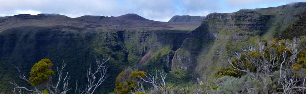 31 octobre 2014 - Massif du Piton de la Fournaise - Sentier du Rempart de la Rivire de l'Est - Vue sur la Plaine des Sables