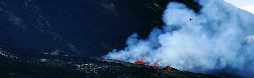 14 juillet 2017 - Ile de la Runion - Eruption au Piton de la Fournaise - Vue depuis le Piton de Bert