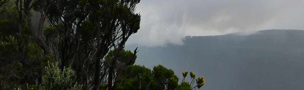 3 avril 2018 - Eruption du Piton de la Fournaise - Fissure au pied du Nez Coup de Ste-Rose - Vue depuis le Piton de Partage