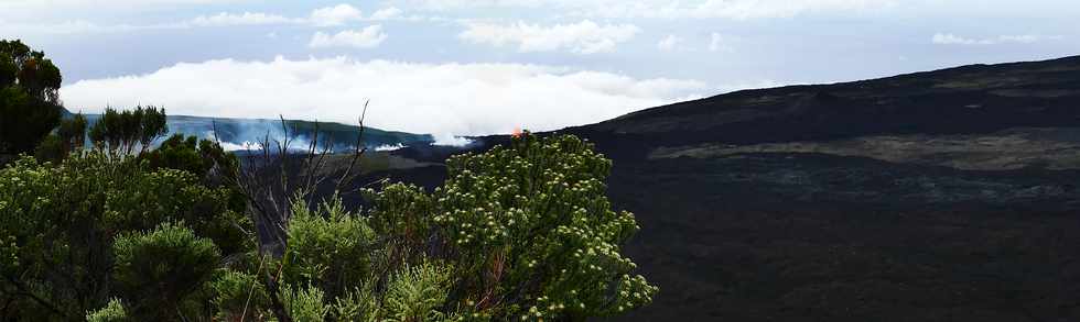 3 avril 2018 - Eruption du Piton de la Fournaise - Fissure au pied du Nez Coup de Ste-Rose - Vue depuis le sentier