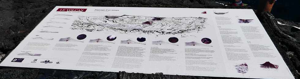 15 aot 2018 - Piton de la Fournaise - Plateforme d'observation du cratre Dolomieu - Plaque d'informations -