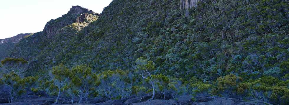 15 aot 2018 - Piton de la Fournaise - Sentier d'accs  la plateforme d'observation du cratre Dolomieu - Retour vers le Pas de Bellecombe  - Remonte du rempart -