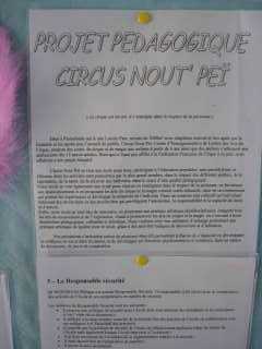 Circus Nout'P, projet pdagogique