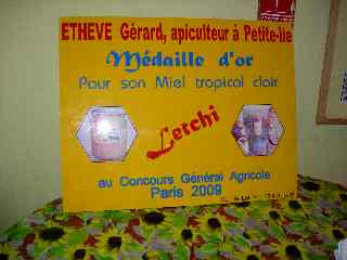 Mdaille d'or concours agricole miel letchi