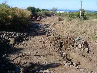 Travaux d'engiguement de la ravine des Cabris