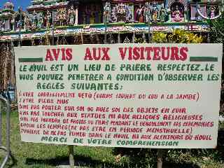 Temple Narassigua Peroumal, avis aux visiteurs