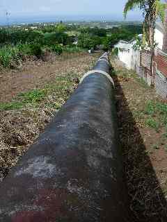 Canalisation vers l'usine du Bras de la Plaine