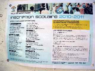Inscriptions scolaires pour 2010- 2011 à St-Pierre